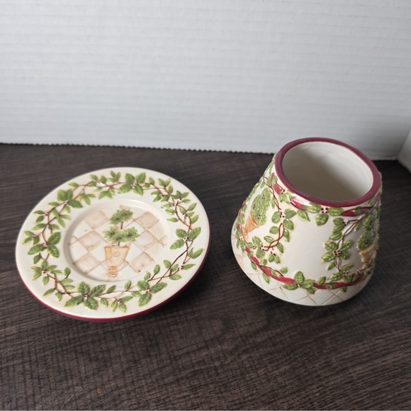 Yankee Candle Other - Yankee Candle Small Jar Topper & Plate Ivy